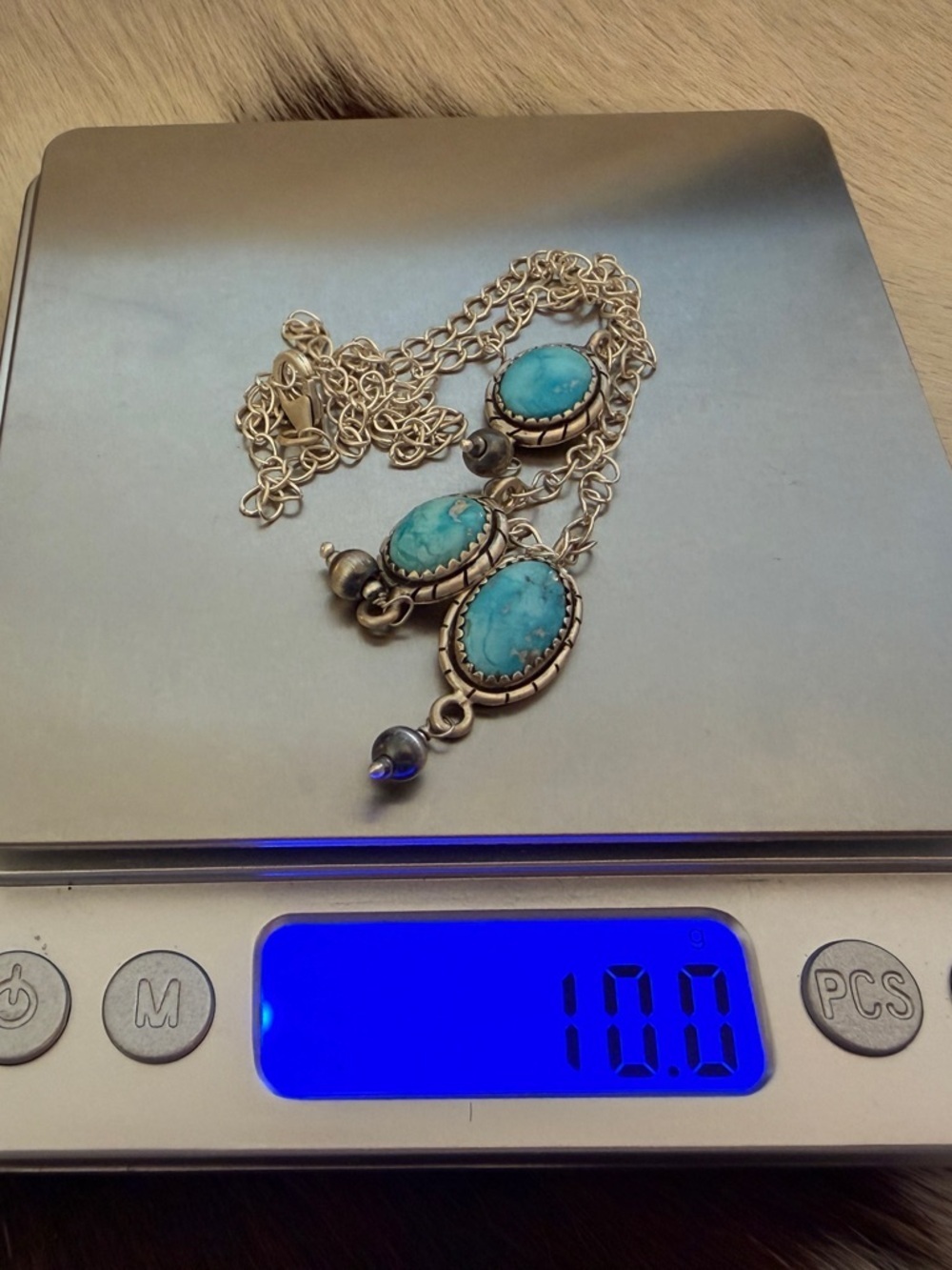 ❤️ Sierra Bella Turquoise 20” Sterling ADJ Necklace 5mm Desert Pearl Dangles 10G - Picture 12 of 12